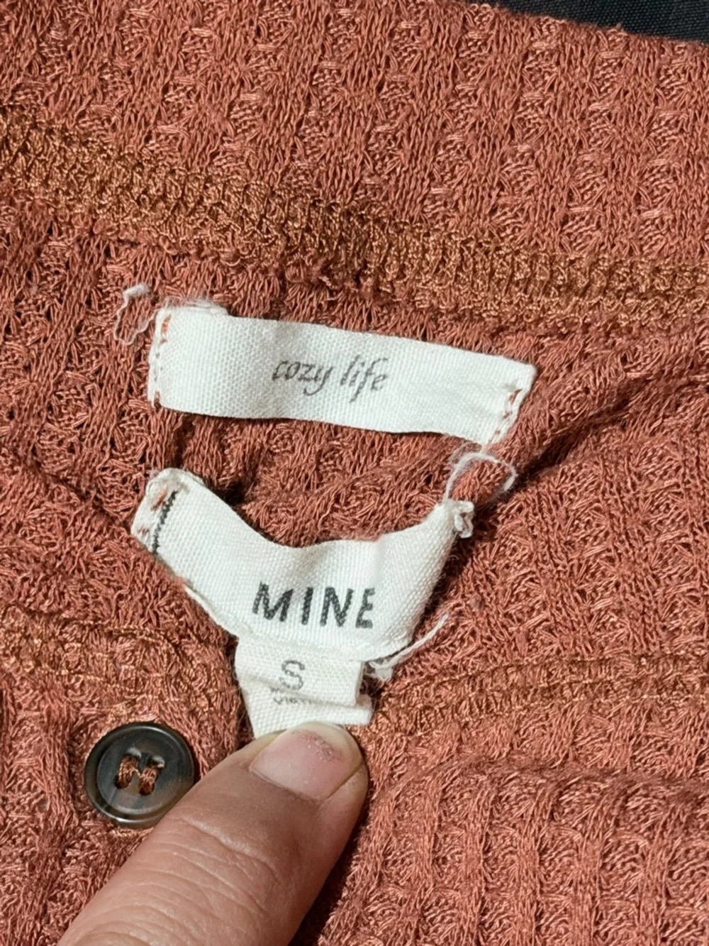 mine rust waffle knit pajama set - terracotta hue - Picture 8 of 10